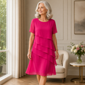 Linda – Tiered Chiffon Midi Dress
