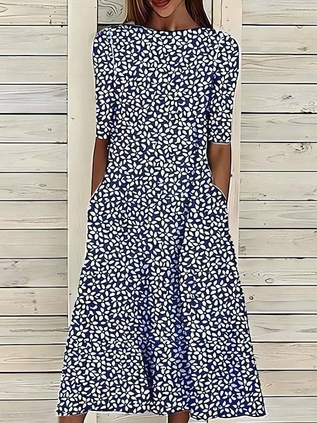 Annie – Botanical Print Midi Dress